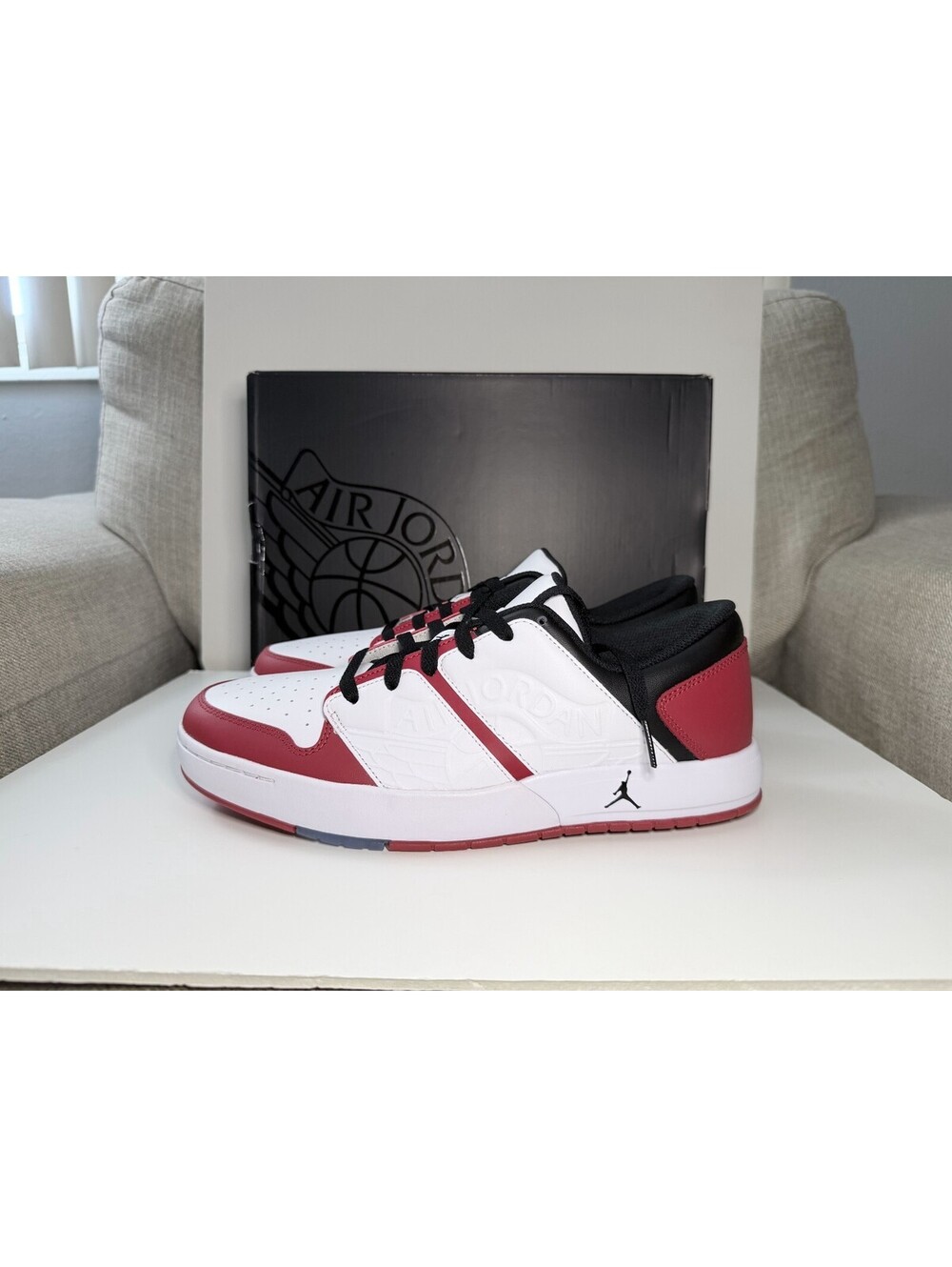 Air Jordan Nu Retro 1 Low DV5141-611 Mens 10 Chicago Varsity Red Leather Shoes